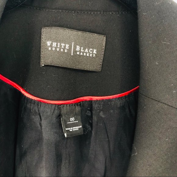 WHBM Black Elastic Side Panel Pleated Jacket Sz 00 - Picture 4 of 5